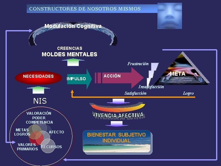 CONSTRUCTORES DE NOSOTROS MISMOS Modulación Cognitiva CREENCIAS MOLDES MENTALES Frustración NECESIDADES IMPULSO META ACCIÓN