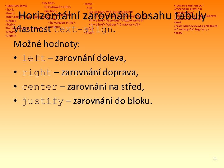 <section> <!DOCTYPE html> <h 1>Úroveň 1</h 1> <html> <section> <head> <h 1>Úroveň 2</h 1>