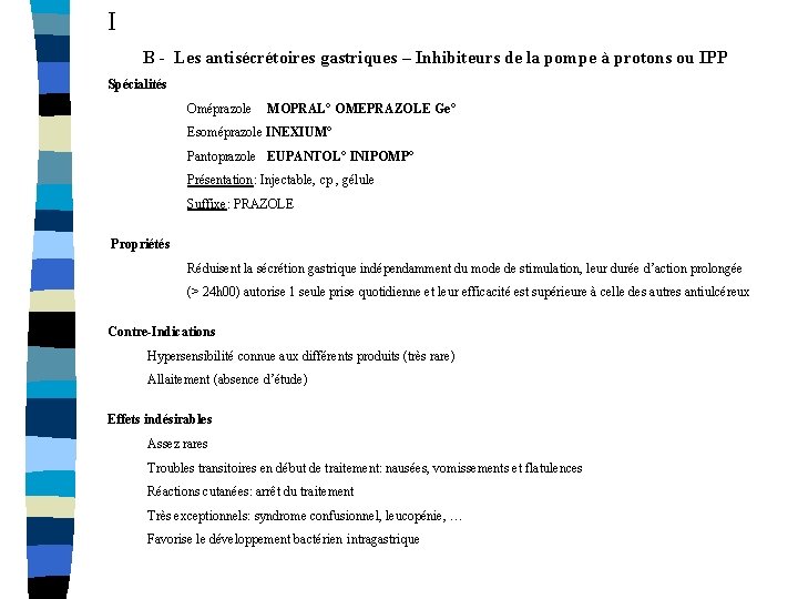Medicaments Utilises En Gastro Enterologie Ifsi 2me Anne
