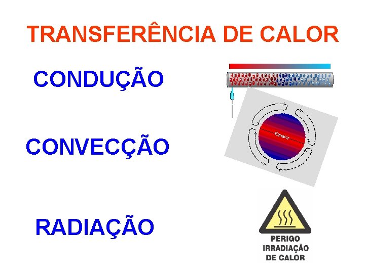 TRANSFERÊNCIA DE CALOR CONDUÇÃO CONVECÇÃO RADIAÇÃO 