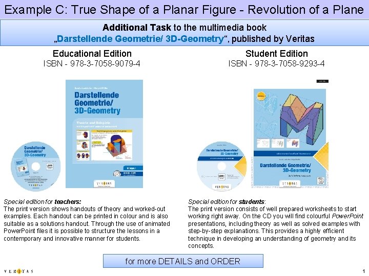 Example C: True Shape of a Planar Figure - Revolution of a Plane Additional