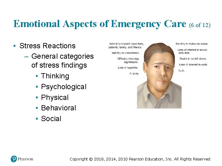 Emotional Aspects of Emergency Care (6 of 12) • Stress Reactions – General categories