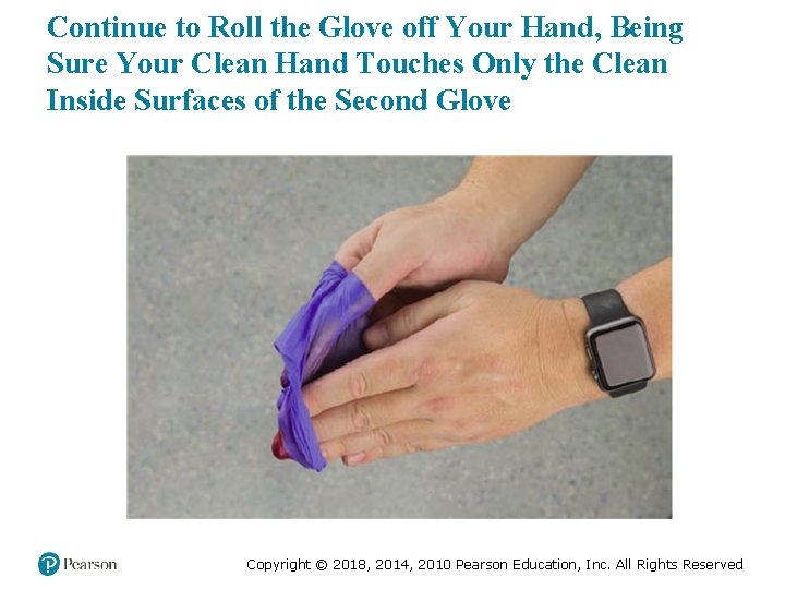 Continue to Roll the Glove off Your Hand, Being Sure Your Clean Hand Touches