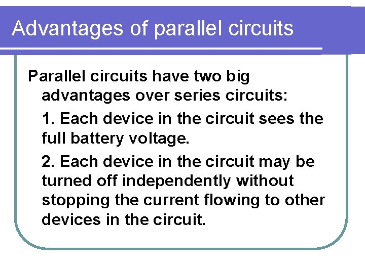 Parallel Circuits Key