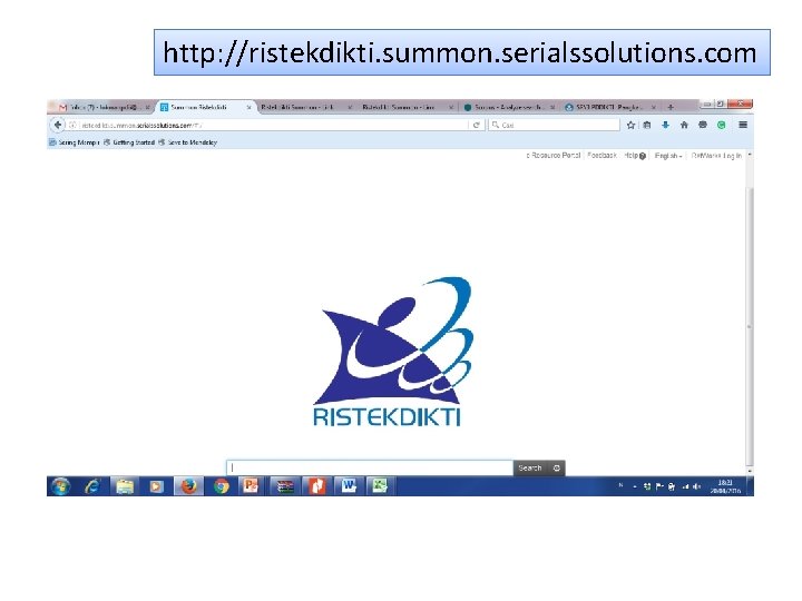 http: //ristekdikti. summon. serialssolutions. com 
