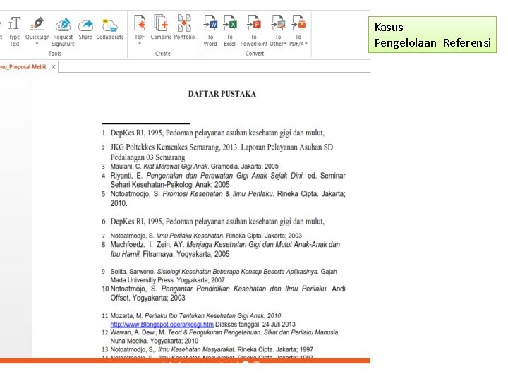 Kasus Pengelolaan Referensi 