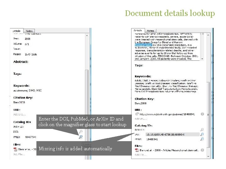 Document details lookup Enter the DOI, Pub. Med, or Ar. Xiv ID and click