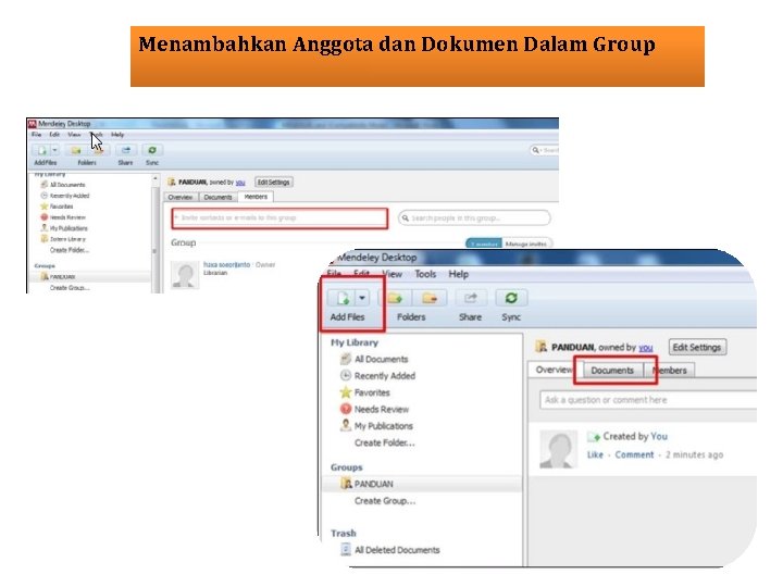 Menambahkan Anggota dan Dokumen Dalam Group 