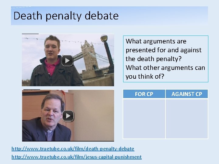 Death penalty debate What arguments are presented for and against the death penalty? What