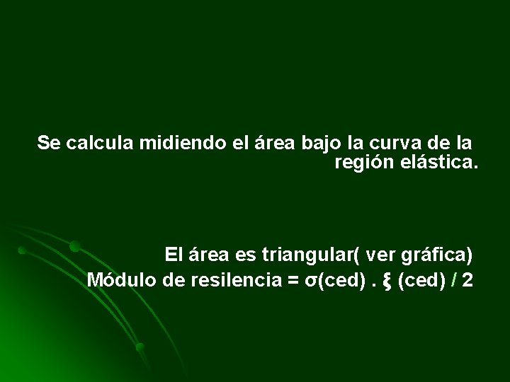 Se calcula midiendo el área bajo la curva de la región elástica. El área