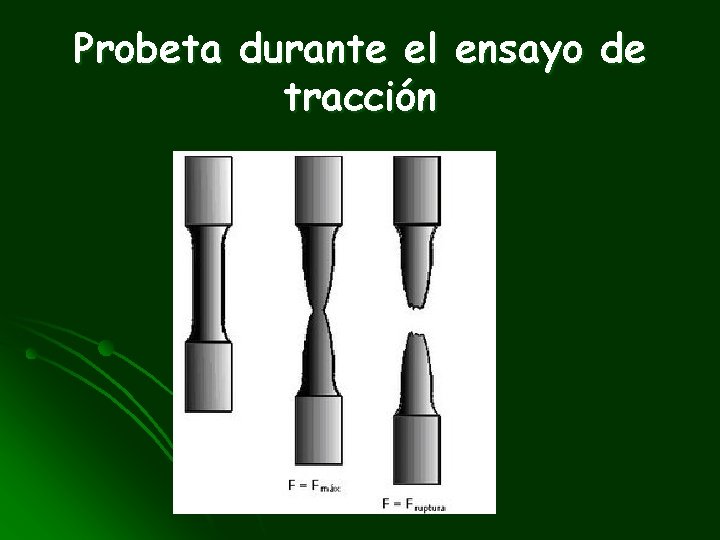 Probeta durante el ensayo de tracción 