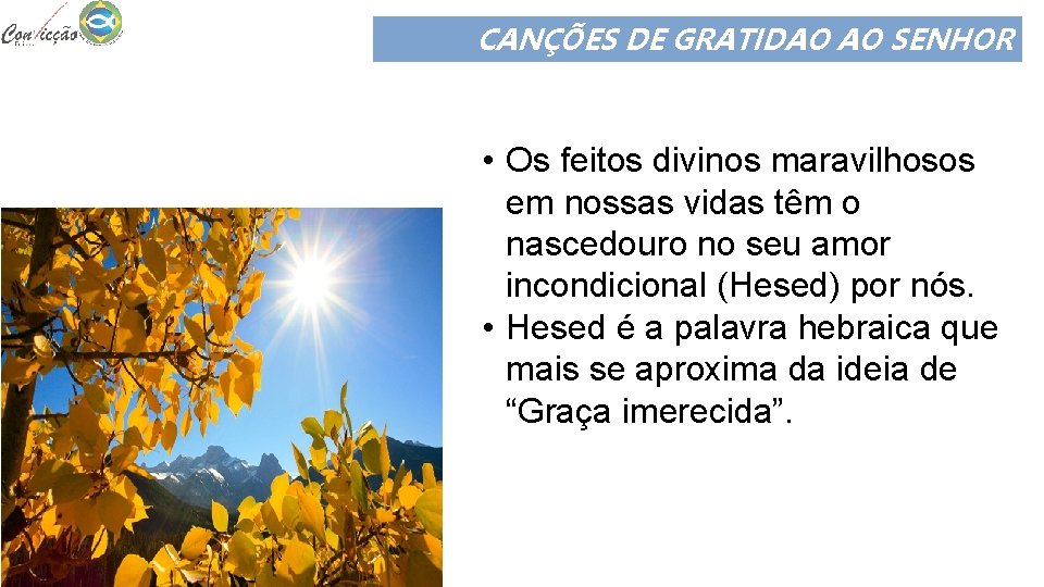 CANÇÕES DE GRATIDAO AO SENHOR • Os feitos divinos maravilhosos em nossas vidas têm