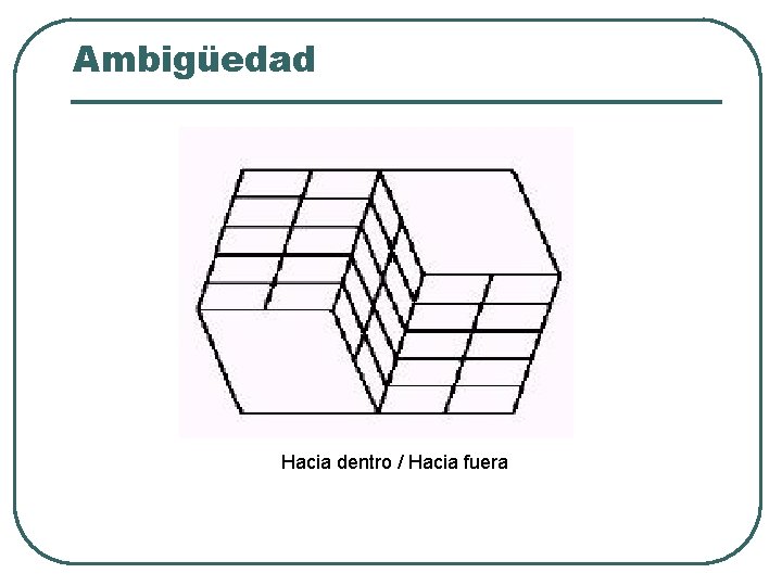 Ambigüedad Hacia dentro / Hacia fuera Ambigüedad Hacia dentro / Hacia fuera