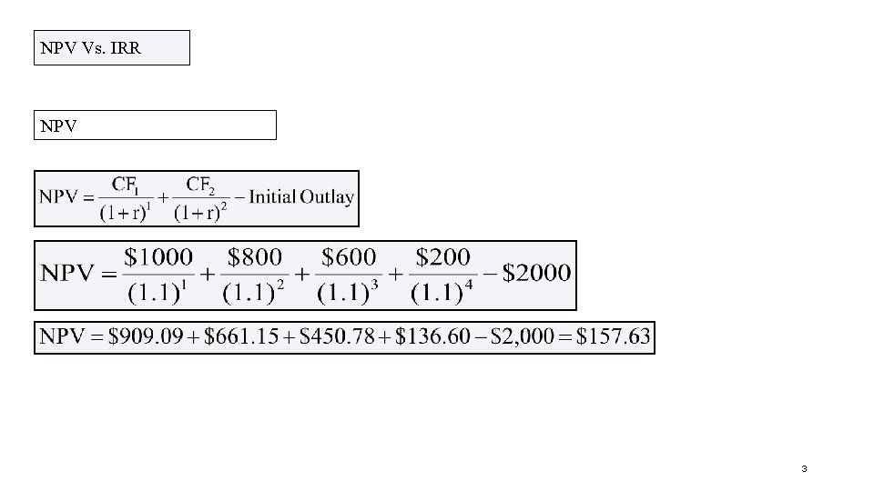NPV Vs. IRR NPV 3 NPV Vs. IRR NPV 3