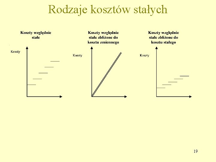 Rodzaje kosztów stałych 19 