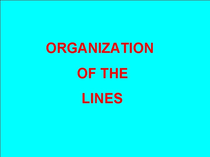 ORGANIZATION OF THE LINES 