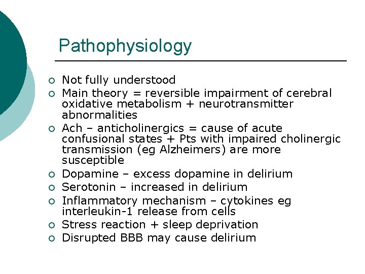 Pathophysiology ¡ ¡ ¡ ¡ Not fully understood Main theory = reversible impairment of Pathophysiology ¡ ¡ ¡ ¡ Not fully understood Main theory = reversible impairment of