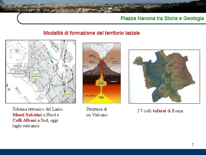 Piazza Navona tra Storia e Geologia Modalità di formazione del territorio laziale Schema tettonico
