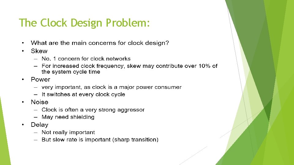 The Clock Design Problem: 