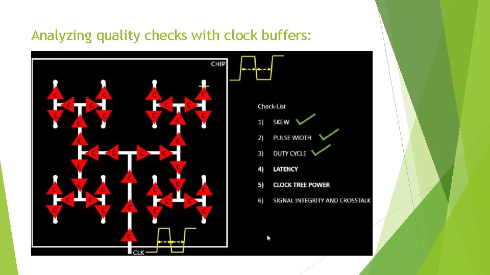 Analyzing quality checks with clock buffers: 