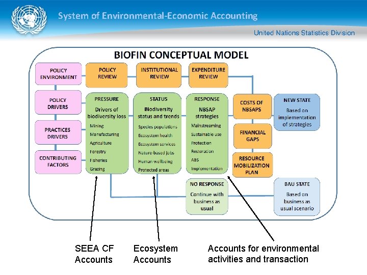 System of Environmental-Economic Accounting SEEA CF Accounts Ecosystem Accounts for environmental activities and transaction System of Environmental-Economic Accounting SEEA CF Accounts Ecosystem Accounts for environmental activities and transaction