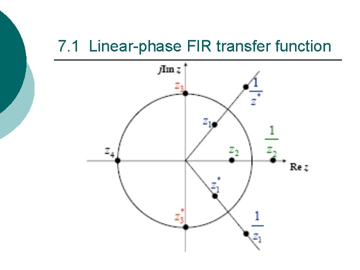 7. 1 Linear-phase FIR transfer function 7. 1 Linear-phase FIR transfer function