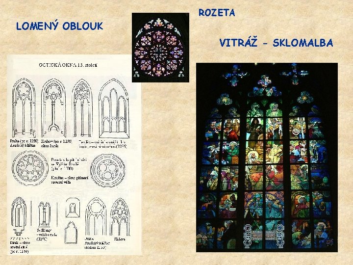 ROZETA LOMENÝ OBLOUK VITRÁŽ - SKLOMALBA 