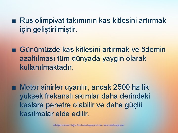 ■ Rus olimpiyat takımının kas kitlesini artırmak için geliştirilmiştir. ■ Günümüzde kas kitlesini artırmak ■ Rus olimpiyat takımının kas kitlesini artırmak için geliştirilmiştir. ■ Günümüzde kas kitlesini artırmak