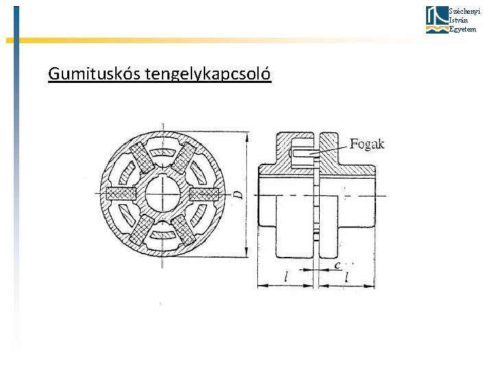 Széchenyi István Egyetem Gumituskós tengelykapcsoló 