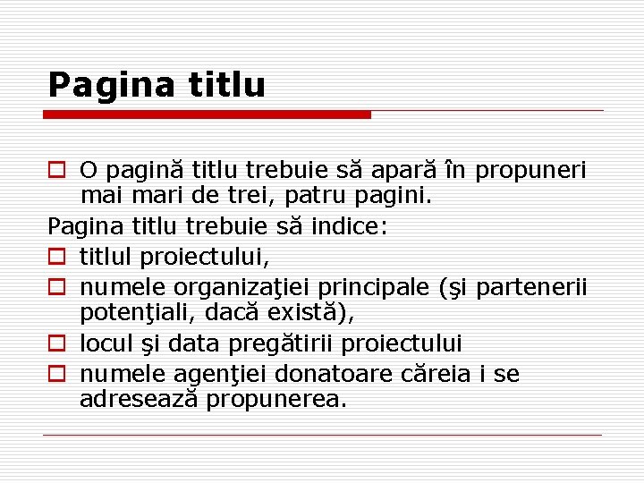 Pagina titlu o O pagină titlu trebuie să apară în propuneri mari de trei, Pagina titlu o O pagină titlu trebuie să apară în propuneri mari de trei,