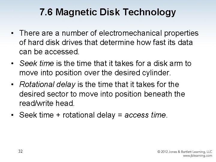 7. 6 Magnetic Disk Technology • There a number of electromechanical properties of hard