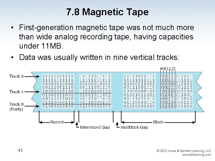 7. 8 Magnetic Tape • First-generation magnetic tape was not much more than wide