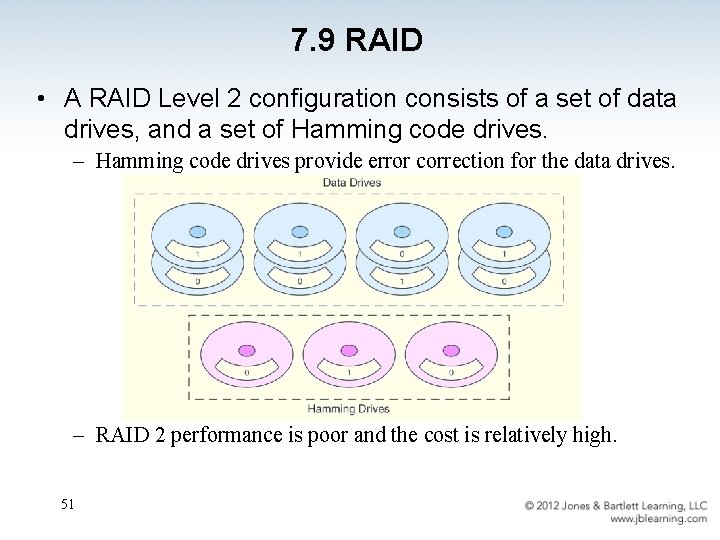 7. 9 RAID • A RAID Level 2 configuration consists of a set of