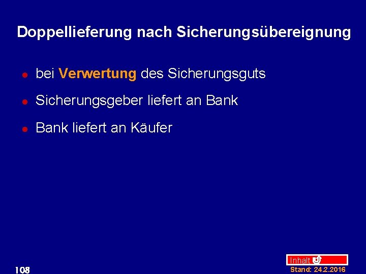 Doppellieferung nach Sicherungsübereignung l bei Verwertung des Sicherungsguts l Sicherungsgeber liefert an Bank liefert
