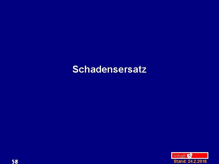 Schadensersatz 58 Inhalt Stand: 24. 2. 2016 