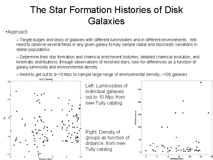 The Star Formation Histories of Disk Galaxies • Approach – Target bulges and disks