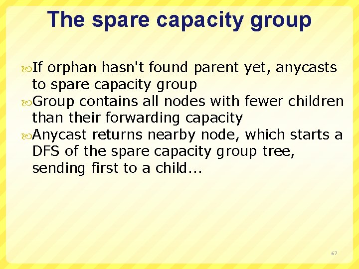 The spare capacity group If orphan hasn't found parent yet, anycasts to spare capacity