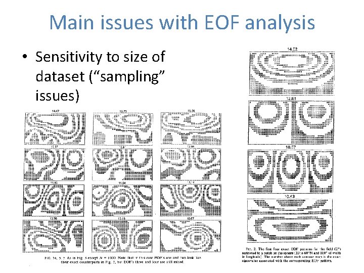 Main issues with EOF analysis • Sensitivity to size of dataset (“sampling” issues) 