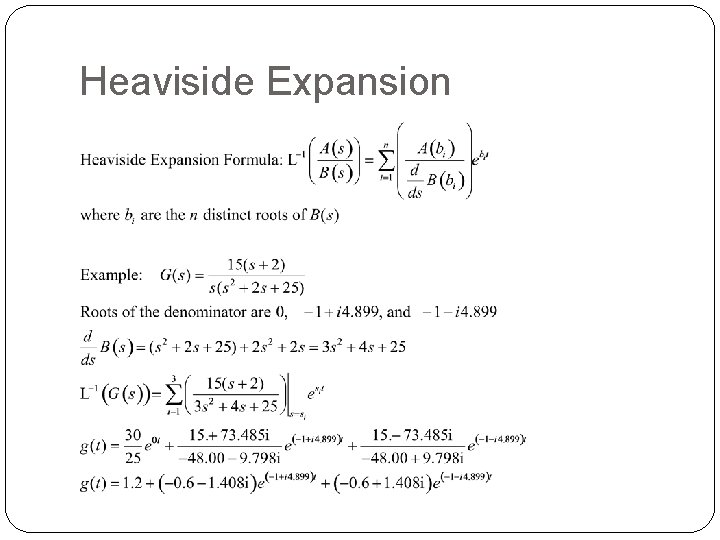 Heaviside Expansion 