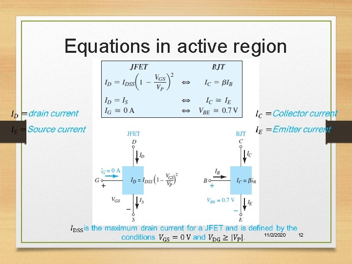 Equations in active region 11/2/2020 12 