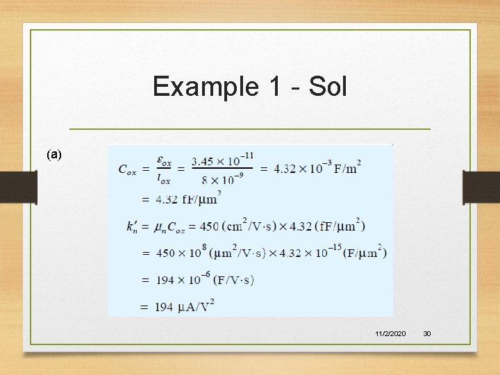 Example 1 - Sol (a) 11/2/2020 30 