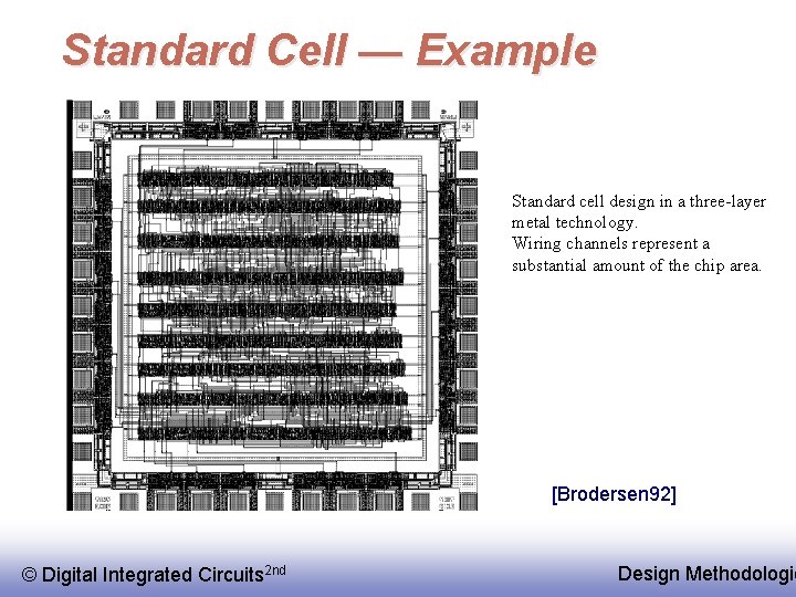 Standard Cell — Example Standard cell design in a three-layer metal technology. Wiring channels