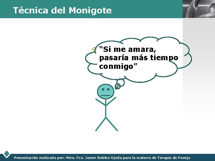 Técnica del Monigote v “Si me amara, pasaría más tiempo conmigo” Presentación realizada por: