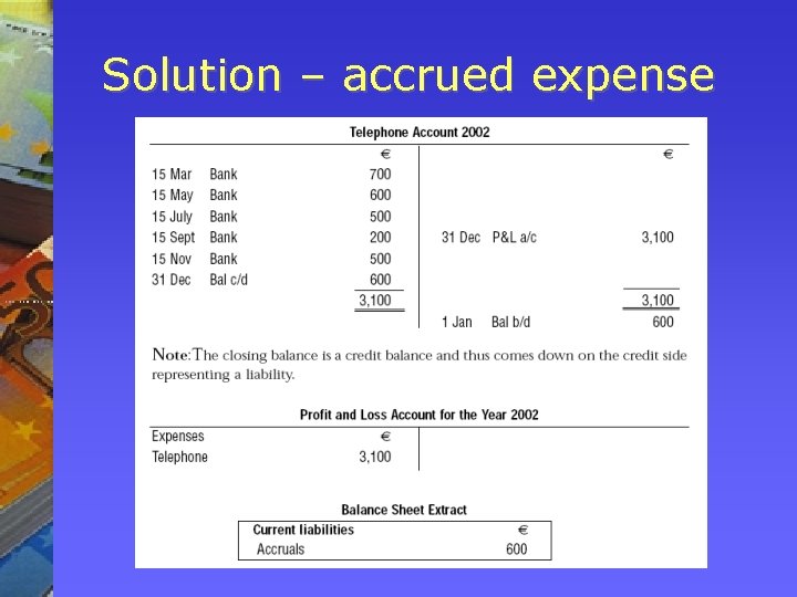 Solution – accrued expense Solution – accrued expense