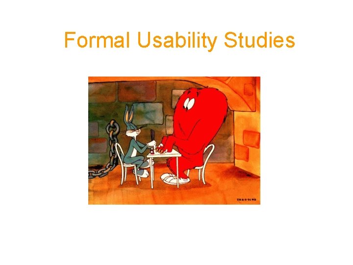 Formal Usability Studies 