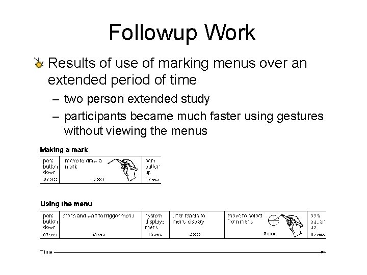 Followup Work Results of use of marking menus over an extended period of time