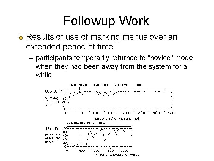 Followup Work Results of use of marking menus over an extended period of time