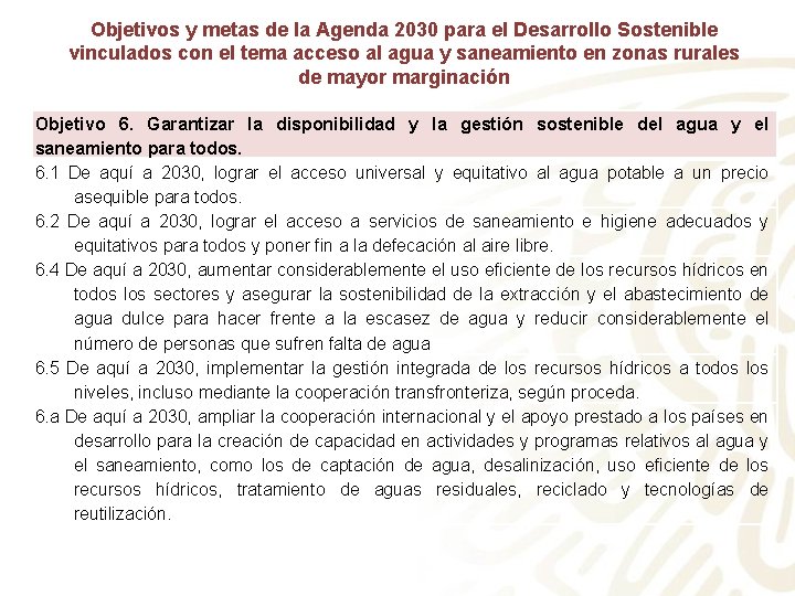 Objetivos y metas de la Agenda 2030 para el Desarrollo Sostenible vinculados con el
