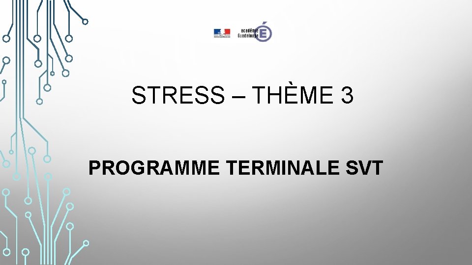 STRESS – THÈME 3 PROGRAMME TERMINALE SVT 