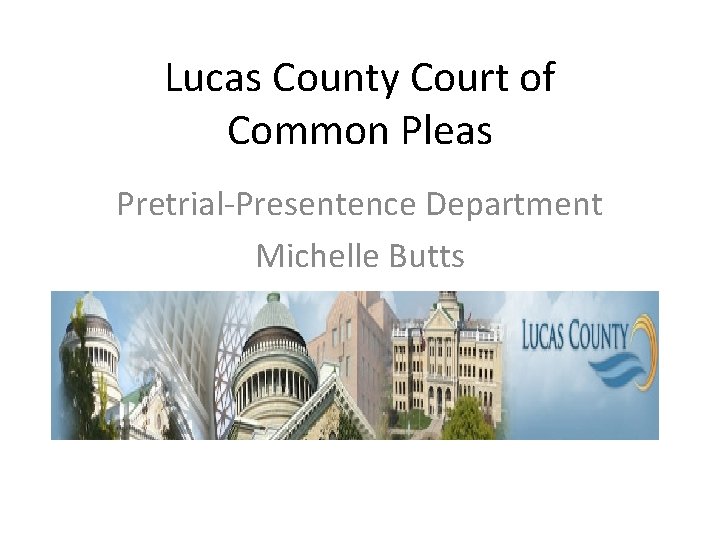 Lucas County Court of Common Pleas Pretrial-Presentence Department Michelle Butts 